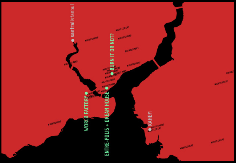 map implantation biennale 10e biennale art contemporain Istanbul
