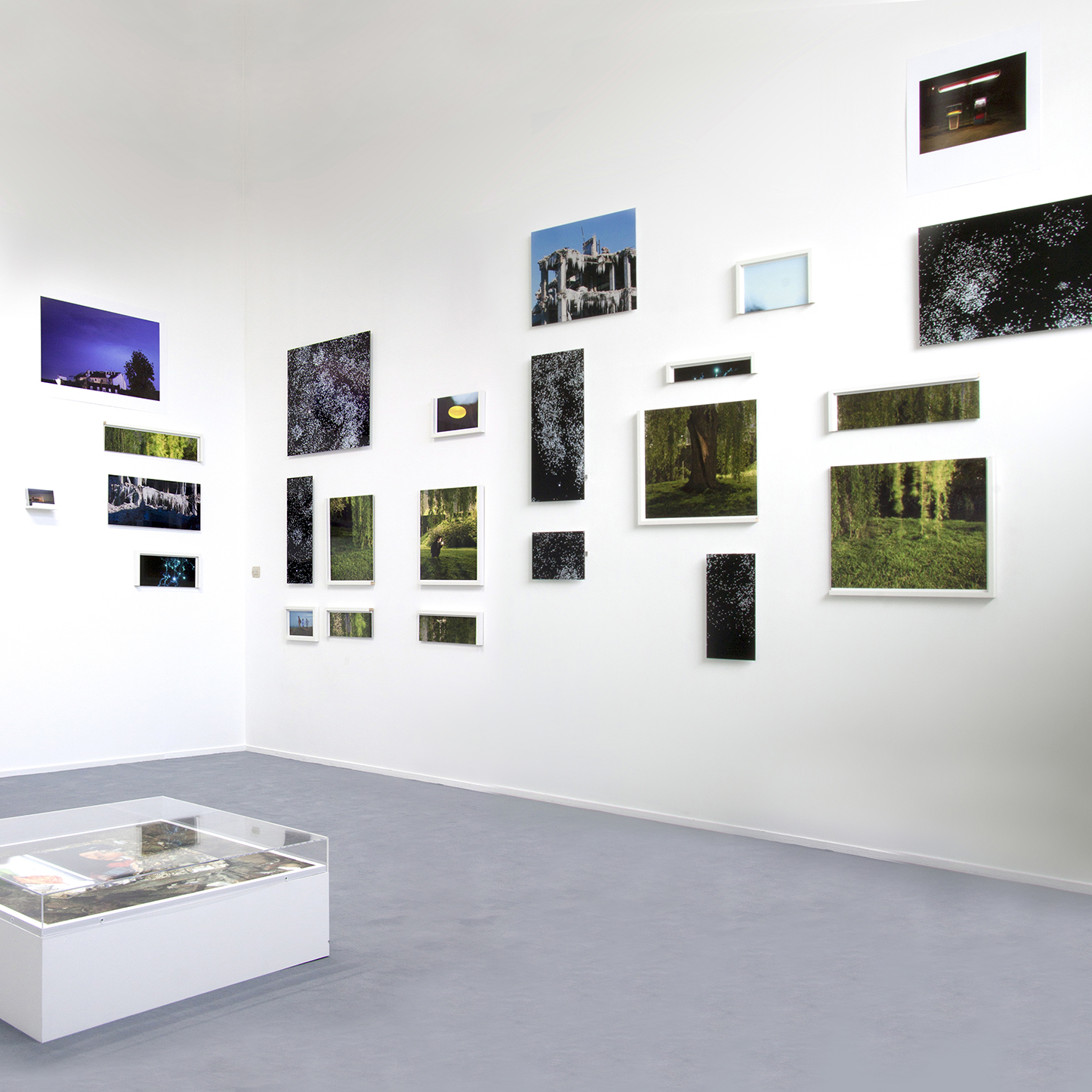 Installation présentée à l'occasion de la soutenance de la thèse de Mathieu Harel Vivier intitulée Photographies, abstraction et réalité