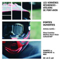 Affiche des portes ouvertes : Les Verrières - résidences-ateliers de Pont-Aven : graphisme Noyau dur, photographie : Richard Louvet - BIP